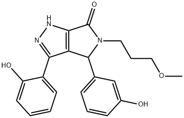 3-(2-hydroxyphenyl)-4-(3-hydroxyphenyl)-5-(3-methoxypropyl)-4,5-dihydropyrrolo[3,4-c]pyrazol-6(2H)-one 구조식 이미지