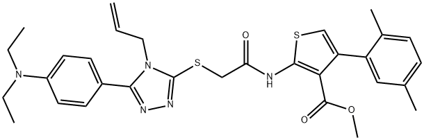 methyl 2-(2-((4-allyl-5-(4-(diethylamino)phenyl)-4H-1,2,4-triazol-3-yl)thio)acetamido)-4-(2,5-dimethylphenyl)thiophene-3-carboxylate Structure