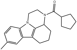 cyclopentyl(8-methyl-3a,4,5,6-tetrahydro-1H-pyrazino[3,2,1-jk]carbazol-3(2H)-yl)methanone Structure