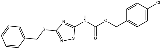 4-chlorobenzyl (3-(benzylthio)-1,2,4-thiadiazol-5-yl)carbamate 구조식 이미지