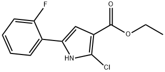 1H-Pyrrole-3-carboxylic acid, 2-chloro-5-(2-fluorophenyl)-, ethyl ester
 구조식 이미지