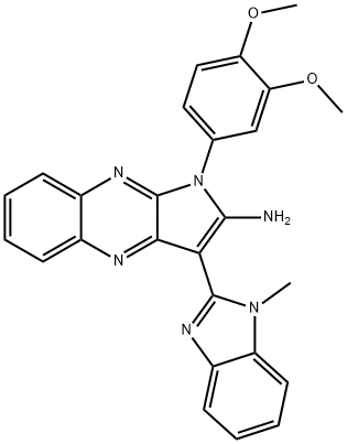 1-(3,4-dimethoxyphenyl)-3-(1-methyl-1H-benzimidazol-2-yl)-1H-pyrrolo[2,3-b]quinoxalin-2-amine Structure