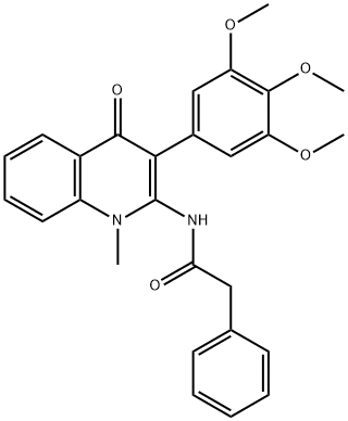 N-[1-methyl-4-oxo-3-(3,4,5-trimethoxyphenyl)-1,4-dihydro-2-quinolinyl]-2-phenylacetamide 구조식 이미지