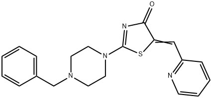 (5Z)-2-(4-benzylpiperazin-1-yl)-5-(pyridin-2-ylmethylidene)-1,3-thiazol-4(5H)-one Structure