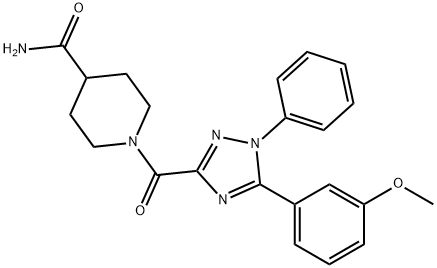 1-{[5-(3-methoxyphenyl)-1-phenyl-1H-1,2,4-triazol-3-yl]carbonyl}-4-piperidinecarboxamide Structure