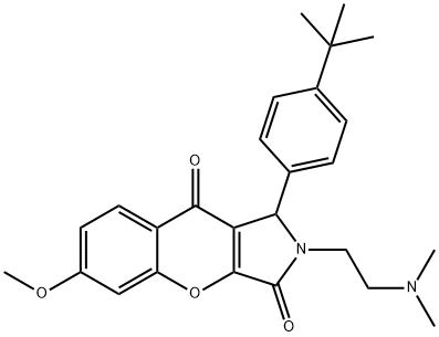 1-(4-tert-butylphenyl)-2-[2-(dimethylamino)ethyl]-6-methoxy-1,2-dihydrochromeno[2,3-c]pyrrole-3,9-dione 구조식 이미지