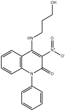 4-[(3-hydroxypropyl)amino]-3-nitro-1-phenyl-2(1H)-quinolinone 구조식 이미지