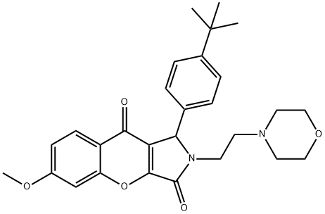 1-(4-tert-butylphenyl)-6-methoxy-2-[2-(4-morpholinyl)ethyl]-1,2-dihydrochromeno[2,3-c]pyrrole-3,9-dione 구조식 이미지