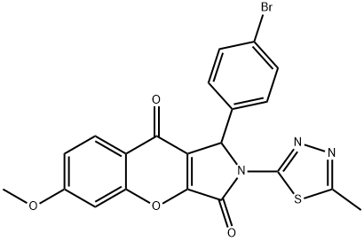 1-(4-bromophenyl)-6-methoxy-2-(5-methyl-1,3,4-thiadiazol-2-yl)-1,2-dihydrochromeno[2,3-c]pyrrole-3,9-dione Structure