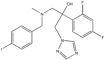 2-(2,4-Difluoro-phenyl)-1-[(4-iodo-benzyl)-methyl-amino]-3-[1,2,4]triazol-1-yl-propan-2-ol 구조식 이미지