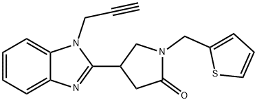 4-[1-(2-propynyl)-1H-benzimidazol-2-yl]-1-(2-thienylmethyl)-2-pyrrolidinone 구조식 이미지