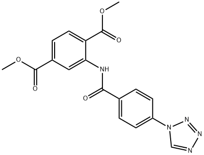 dimethyl 2-(4-(1H-tetrazol-1-yl)benzamido)terephthalate Structure