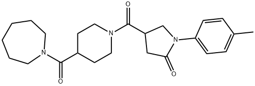 4-{[4-(azepan-1-ylcarbonyl)piperidin-1-yl]carbonyl}-1-(4-methylphenyl)pyrrolidin-2-one Structure