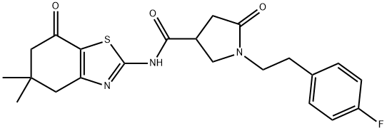 N-(5,5-dimethyl-7-oxo-4,5,6,7-tetrahydro-1,3-benzothiazol-2-yl)-1-[2-(4-fluorophenyl)ethyl]-5-oxopyrrolidine-3-carboxamide Structure