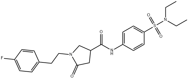 N-[4-(diethylsulfamoyl)phenyl]-1-[2-(4-fluorophenyl)ethyl]-5-oxopyrrolidine-3-carboxamide Structure