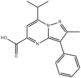 7-isopropyl-2-methyl-3-phenylpyrazolo[1,5-a]pyrimidine-5-carboxylic acid 구조식 이미지