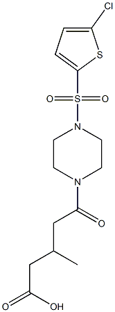 5-(4-((5-chlorothiophen-2-yl)sulfonyl)piperazin-1-yl)-3-methyl-5-oxopentanoic acid Structure