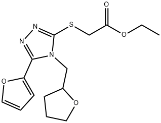 ethyl 2-((5-(furan-2-yl)-4-((tetrahydrofuran-2-yl)methyl)-4H-1,2,4-triazol-3-yl)thio)acetate 구조식 이미지