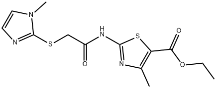ethyl 4-methyl-2-(2-((1-methyl-1H-imidazol-2-yl)thio)acetamido)thiazole-5-carboxylate Structure