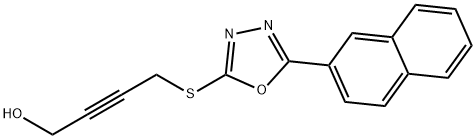 4-{[5-(naphthalen-2-yl)-1,3,4-oxadiazol-2-yl]sulfanyl}but-2-yn-1-ol 구조식 이미지