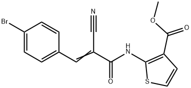 (E)-methyl 2-(3-(4-bromophenyl)-2-cyanoacrylamido)thiophene-3-carboxylate Structure