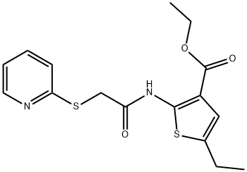 ethyl 5-ethyl-2-(2-(pyridin-2-ylthio)acetamido)thiophene-3-carboxylate 구조식 이미지