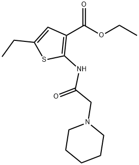 ethyl 5-ethyl-2-(2-(piperidin-1-yl)acetamido)thiophene-3-carboxylate Structure