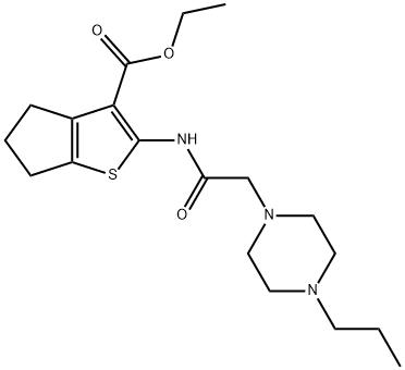 ethyl 2-(2-(4-propylpiperazin-1-yl)acetamido)-5,6-dihydro-4H-cyclopenta[b]thiophene-3-carboxylate Structure