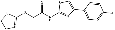 2-(4,5-dihydro-1,3-thiazol-2-ylsulfanyl)-N-[(2E)-4-(4-fluorophenyl)-1,3-thiazol-2(3H)-ylidene]acetamide Structure