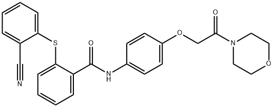 2-[(2-cyanophenyl)sulfanyl]-N-{4-[2-(4-morpholinyl)-2-oxoethoxy]phenyl}benzamide Structure