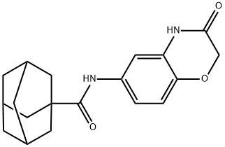 N-(3-oxo-3,4-dihydro-2H-1,4-benzoxazin-6-yl)-1-adamantanecarboxamide 구조식 이미지