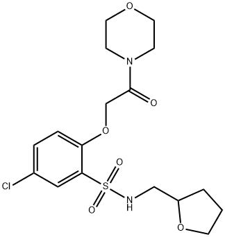 5-chloro-2-[2-(4-morpholinyl)-2-oxoethoxy]-N-(tetrahydro-2-furanylmethyl)benzenesulfonamide 구조식 이미지