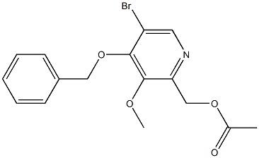 (4-(벤질옥시)-5-브로모-3-메톡시피리딘-2-일)메틸아세테이트 구조식 이미지