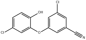 3-Chloro-5-(5-chloro-2-hydroxyphenoxy)benzonitrile 구조식 이미지