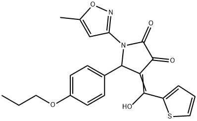 (E)-4-(hydroxy(thiophen-2-yl)methylene)-1-(5-methylisoxazol-3-yl)-5-(4-propoxyphenyl)pyrrolidine-2,3-dione Structure