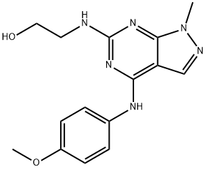 2-({4-[(4-methoxyphenyl)amino]-1-methyl-1H-pyrazolo[3,4-d]pyrimidin-6-yl}amino)ethanol 구조식 이미지