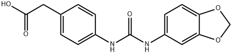 2-(4-(3-(benzo[d][1,3]dioxol-5-yl)ureido)phenyl)acetic acid 구조식 이미지