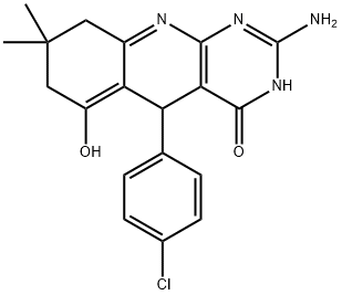5-(4-chlorophenyl)-6-hydroxy-2-imino-8,8-dimethyl-2,3,5,7,8,9-hexahydropyrimido[4,5-b]quinolin-4(1H)-one Structure