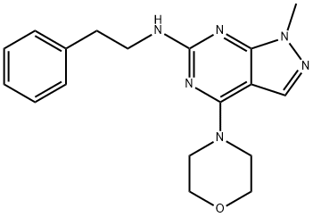 1-methyl-4-(morpholin-4-yl)-N-(2-phenylethyl)-1H-pyrazolo[3,4-d]pyrimidin-6-amine 구조식 이미지