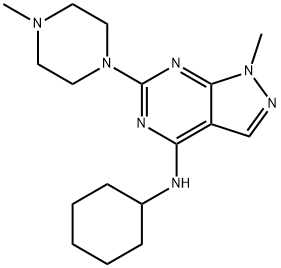 N-cyclohexyl-1-methyl-6-(4-methylpiperazin-1-yl)-1H-pyrazolo[3,4-d]pyrimidin-4-amine Structure
