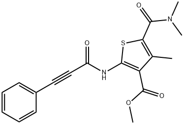 methyl 5-(dimethylcarbamoyl)-4-methyl-2-(3-phenylpropiolamido)thiophene-3-carboxylate Structure