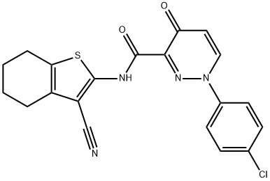 1-(4-chlorophenyl)-N-(3-cyano-4,5,6,7-tetrahydro-1-benzothien-2-yl)-4-oxo-1,4-dihydro-3-pyridazinecarboxamide 구조식 이미지