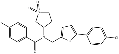 N-{[5-(4-chlorophenyl)-2-furyl]methyl}-N-(1,1-dioxidotetrahydro-3-thienyl)-4-methylbenzamide Structure