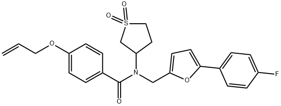 4-(allyloxy)-N-(1,1-dioxidotetrahydro-3-thienyl)-N-{[5-(4-fluorophenyl)-2-furyl]methyl}benzamide 구조식 이미지