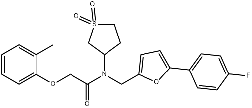 N-(1,1-dioxidotetrahydro-3-thienyl)-N-{[5-(4-fluorophenyl)-2-furyl]methyl}-2-(2-methylphenoxy)acetamide Structure