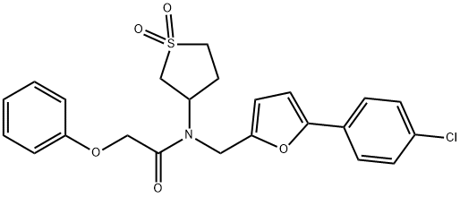 N-{[5-(4-chlorophenyl)-2-furyl]methyl}-N-(1,1-dioxidotetrahydro-3-thienyl)-2-phenoxyacetamide Structure
