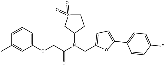 N-(1,1-dioxidotetrahydro-3-thienyl)-N-{[5-(4-fluorophenyl)-2-furyl]methyl}-2-(3-methylphenoxy)acetamide 구조식 이미지
