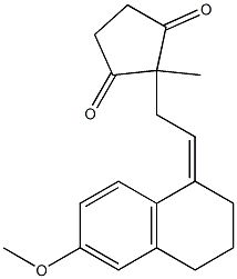 2-[2-(6-methoxytetralin-1-ylidene)-ethyl]-2-methylcyclopentane-1,3-dione
 구조식 이미지