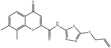 N-[5-(allylsulfanyl)-1,3,4-thiadiazol-2-yl]-7,8-dimethyl-4-oxo-4H-chromene-2-carboxamide Structure