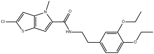 2-Chloro-N-[2-(3,4-dimethoxyphenyl)ethyl]-4-methyl-4H-thieno[3,2-b]pyrrole-5-carboxamide Structure